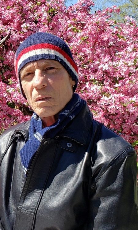 Vincent J. Tomeo, poet and author, photographed outdoors in spring